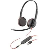 poly Blackwire Headset mit Mikrofon Stereo 3225 Schwarz