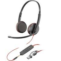 poly Blackwire Headset mit Mikrofon Stereo 3225 Schwarz