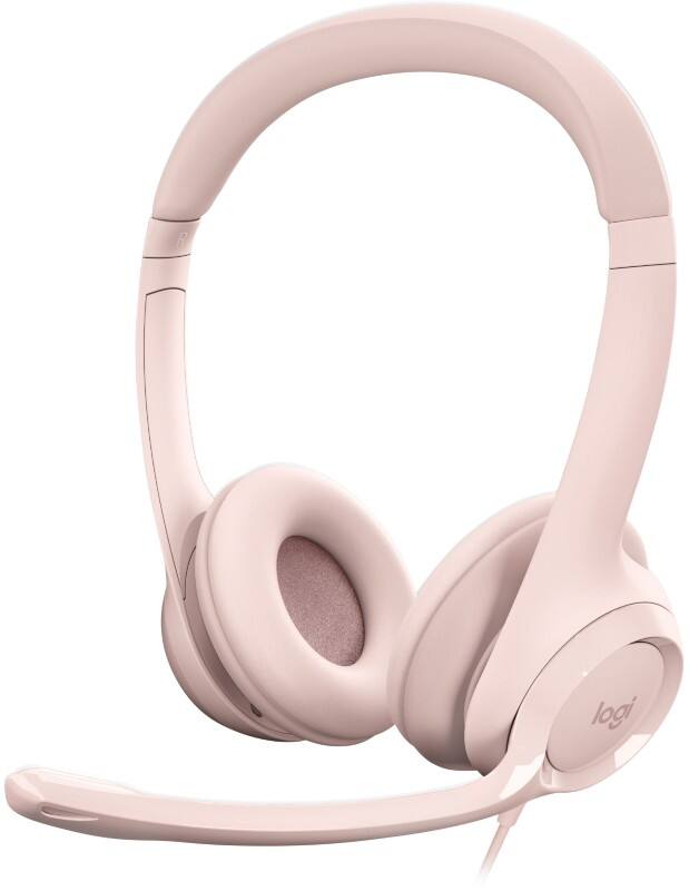 Logitech Headset Kopfbügel mit Mikrofon Stereo H390 Rosa