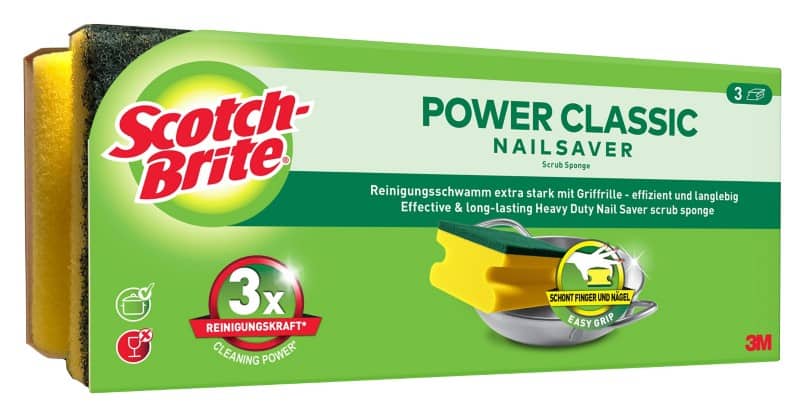 Scotch-Brite Power Classic Reinigungsschwamm Gelb 3er-Pack