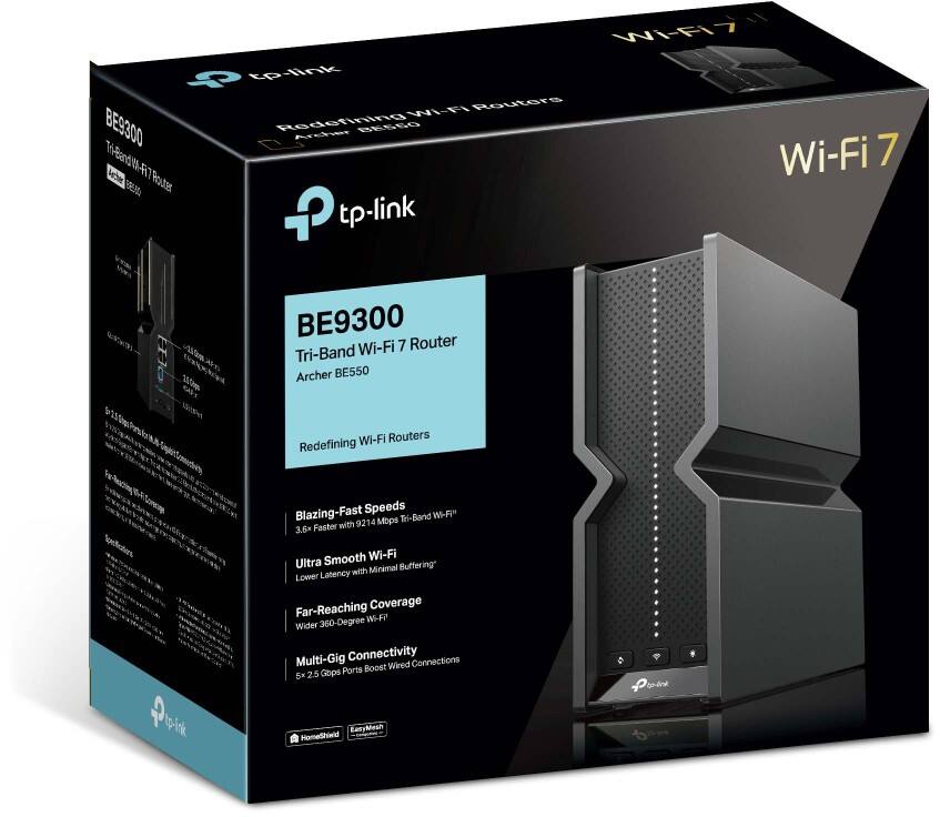 TP-LINK Archer BE550 Router 1 x 2,5 Gbps WAN, 4 × 2,5 Gbps LAN