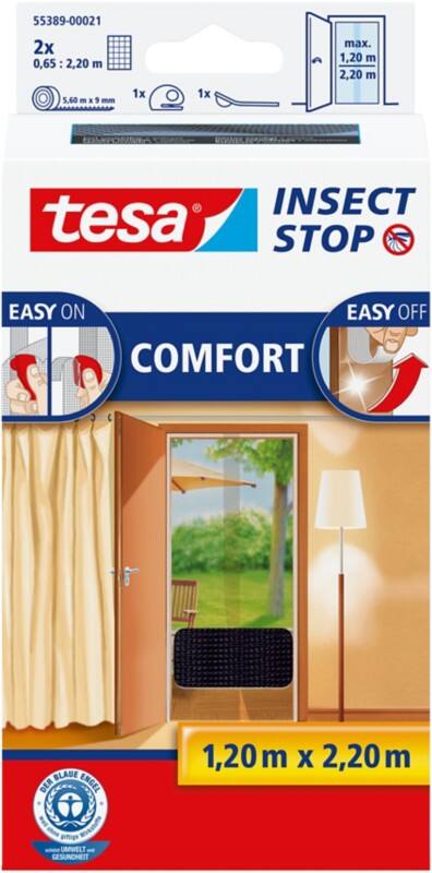tesa Comfort Fliegengitter 650 x 2.200 mm Anthrazit