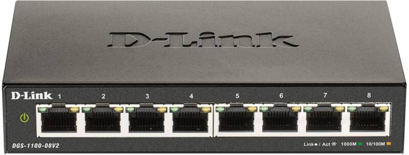 D-Link Ethernet Switch DGS-1100-08V2 Managed L2 Gigabit (10/100/1000) Schwarz