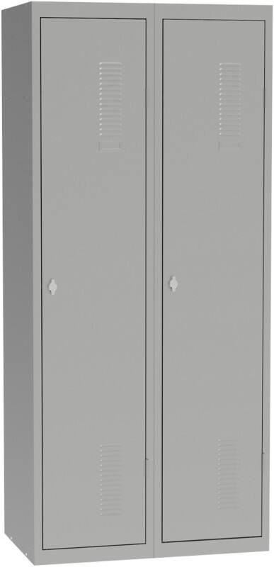 Metall Schließfach 2 Türen Schlüsselschloss 800 x 500 x 1.800 mm Grau