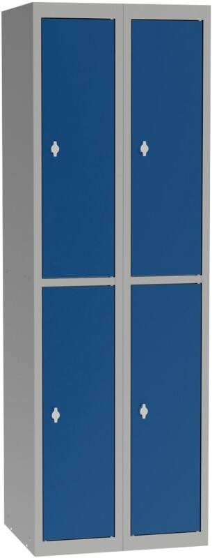 Metall Schließfach 4 Türen Schlüsselschloss 600 x 500 x 1.800 mm Grau