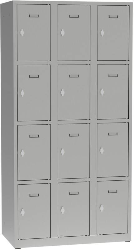 Metall Schließfach 12 Türen Schlüsselschloss 900 x 500 x 1.800 mm Grau