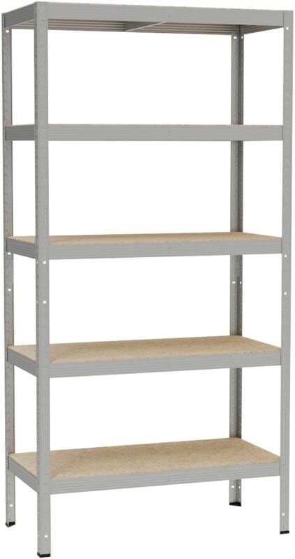 Aufbewahrungsregal Metall 900 x 450 x 1.800 mm Grau