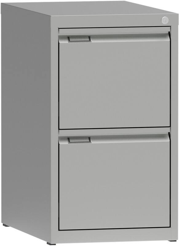 Metall Aktenschrank 2 Schübe 405 x 623 x 704 mm Grau  