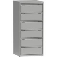 Metall Aktenschrank 6 Schübe 600 x 623 x 1.320 mm Grau  