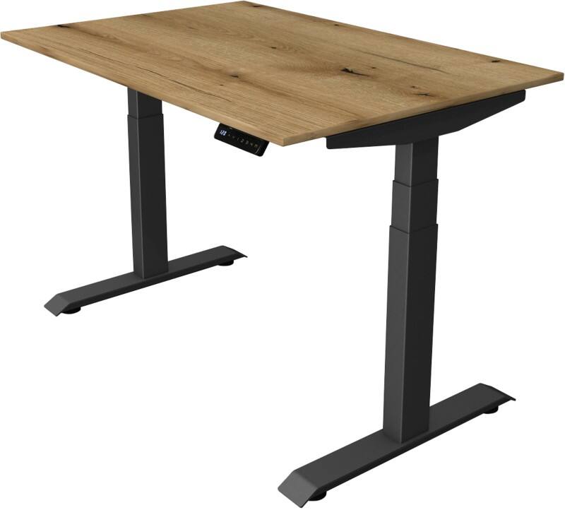 Kerkmann Elektronisch Höhenverstellbar Sitz-Stehschreibtisch Eiche T-Fuß 1.200 (B) x 800 (T) x 1.290 (H) mm Metall, Holz