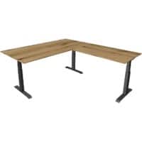 Kerkmann Elektronisch Höhenverstellbar Sitz-Stehschreibtisch Eiche T-Fuß 2.000 (B) x 2.200 (T) x 1.290 (H) mm Metall, Holz