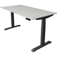 Kerkmann Elektronisch Höhenverstellbar Sitz-Stehschreibtisch Hellgrau T-Fuß 1.600 (B) x 800 (T) x 1.290 (H) mm Metall, Holz