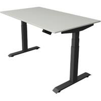 Kerkmann Elektronisch Höhenverstellbar Sitz-Stehschreibtisch Hellgrau T-Fuß 1.400 (B) x 800 (T) x 1.290 (H) mm Metall, Holz