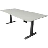 Kerkmann Elektronisch Höhenverstellbar Sitz-Stehschreibtisch Hellgrau T-Fuß 2.250 (B) x 1.000 (T) x 1.290 (H) mm Metall, Holz