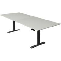 Kerkmann Elektronisch Höhenverstellbar Sitz-Stehschreibtisch Hellgrau T-Fuß 2.500 (B) x 1.000 (T) x 1.290 (H) mm Metall, Holz