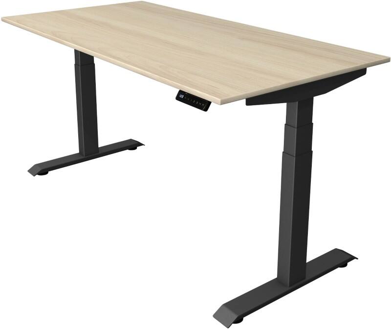Kerkmann Elektronisch Höhenverstellbar Sitz-Stehschreibtisch Ahorn T-Fuß 1.600 (B) x 800 (T) x 1.290 (H) mm Metall, Holz