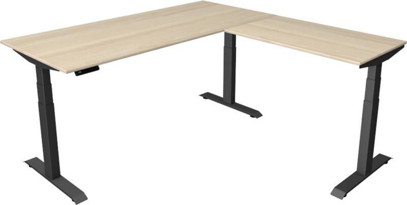 Kerkmann Elektronisch Höhenverstellbar Sitz-Stehschreibtisch Ahorn T-Fuß 1.800 (B) x 1.800 (T) x 1.290 (H) mm Metall, Holz