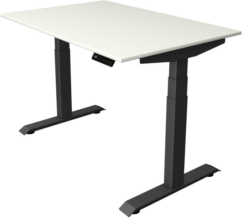 Kerkmann Elektronisch Höhenverstellbar Sitz-Stehschreibtisch Weiß T-Fuß 1.200 (B) x 800 (T) x 1.290 (H) mm Metall, Holz