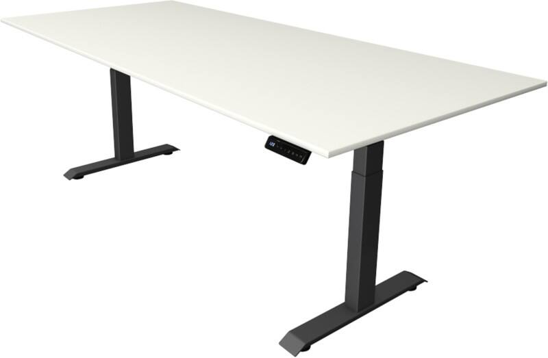Kerkmann Elektronisch Höhenverstellbar Sitz-Stehschreibtisch Weiß T-Fuß 2.250 (B) x 1.000 (T) x 1.290 (H) mm Metall, Holz