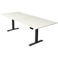 Kerkmann Elektronisch Höhenverstellbar Sitz-Stehschreibtisch Weiß T-Fuß 2.500 (B) x 1.000 (T) x 1.290 (H) mm Metall, Holz