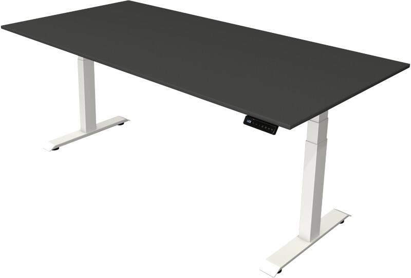 Kerkmann Elektronisch Höhenverstellbar Sitz-Stehschreibtisch Anthrazit T-Fuß 2.000 (B) x 1.000 (T) x 1.290 (H) mm Metall, Holz