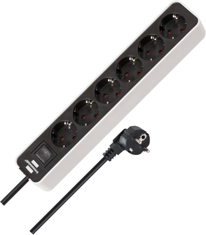 brennenstuhl Ecolor Steckdosenleiste 6-fach, 1,5 m Schwarz 1153260020