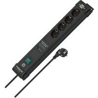 brennenstuhl Premium-Line Steckdosenleiste 4-fach mit Überspannungsschutz bis 60.000 A, 1,8 m Schwarz 1951140300