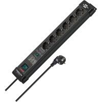 brennenstuhl Premium-Line Steckdosenleiste 6-fach mit Überspannungsschutz bis 26.000 A, 1,8 m Schwarz 1951160400