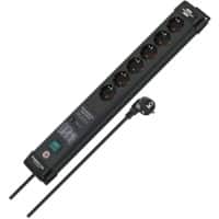 brennenstuhl Premium-Line Steckdosenleiste 6-fach mit Überspannungsschutz bis 60.000 A, 3 m Schwarz 1951160401