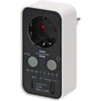 brennenstuhl Countdown-Timer-Stecker mit 1x USB-C, 1x USB-A Schwarz 1506180