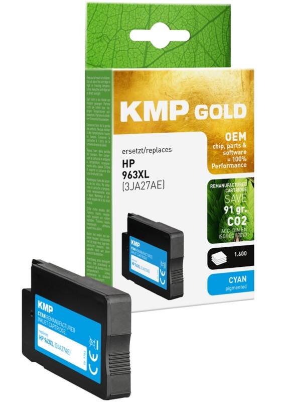 KMP Kompatibel HP 963XL Tintenpatrone 3JA27AE Cyan