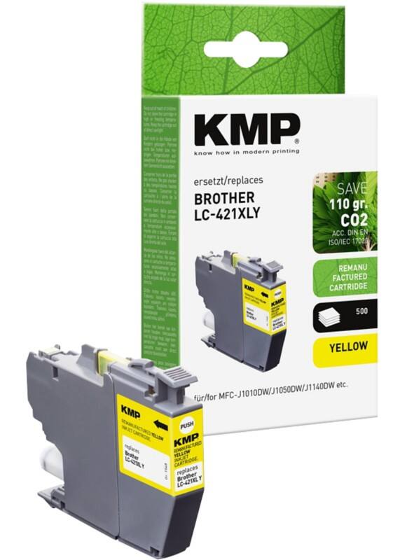 KMP Kompatibel Brother LC421XLY Tintenpatrone Gelb