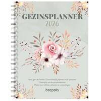 Brepols Familienkalender 2026 1 Woche auf 2 Seiten Niederländisch 17,2 (B) x 1,5 (T) x 23,3 (H) cm Grün