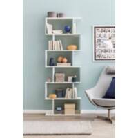 WOHNLING Spanplatte Bücherregal 6 700 x 235 x 1.900 mm Weiß