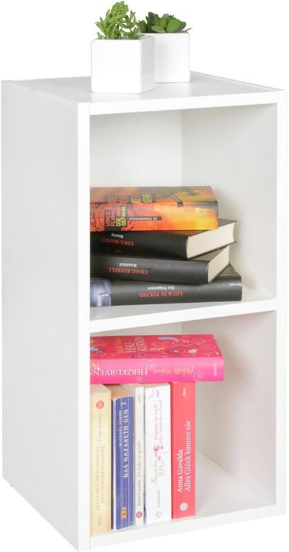 WOHNLING Spanplatte Bücherregal 2 300 x 300 x 600 mm Weiß