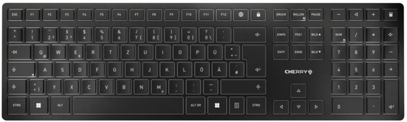 CHERRY Kabellose Tastatur KW 9100 SLIM JK-9100DE-2 QWERTZ DE Schwarz