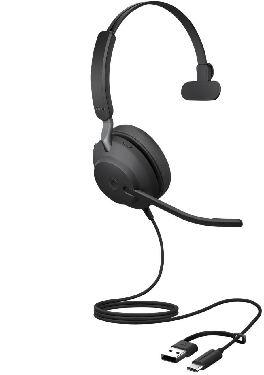 Jabra Evolve2 Kabelgebundenes Headset mit Kopfbügel USB ohne Bluetooth Mono 40 SE Schwarz