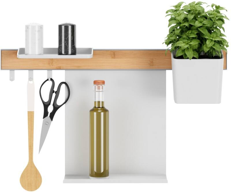 tesa Küchenorganizer Kunststoff Weiß 16,45 x 55,75 x 34,45 cm Set 8-tlg