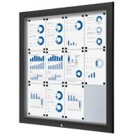 SHOWDOWN Abschließbarer Schaukasten Magnetisch 102,5 (B) x 106,7 (H) cm Schwarz 12 x DIN A4