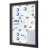 SHOWDOWN Abschließbarer Schaukasten Magnetisch 80,5 (B) x 106,7 (H) cm Schwarz 9 x DIN A4