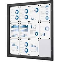 SHOWDOWN Abschließbarer Schaukasten Magnetisch 96,1 (B) x 100,4 (H) cm Schwarz 12 x DIN A4