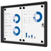 SHOWDOWN Abschließbarer Schaukasten Magnetisch 49,1 (B) x 35 (H) cm Schwarz 2 x DIN A4