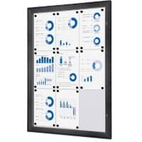 SHOWDOWN Abschließbarer Schaukasten Magnetisch 74,1 (B) x 100,4 (H) cm Anthrazit 9 x DIN A4
