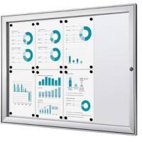 SHOWDOWN Abschließbarer Schaukasten Magnetisch 96,1 B x 69,6 H cm Silber 8 x DIN A4