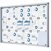 SHOWDOWN Abschließbarer Schaukasten Magnetisch 138 (B) x 98,2 (H) cm Silber 18 x DIN A4