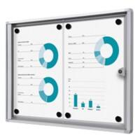 SHOWDOWN Abschließbarer Schaukasten Magnetisch 49,1 (B) x 35 (H) cm Silber 2 x DIN A4