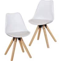 WOHNLING Esszimmerstuhl WL5.024 Kunstleder Weiß 2 Stück