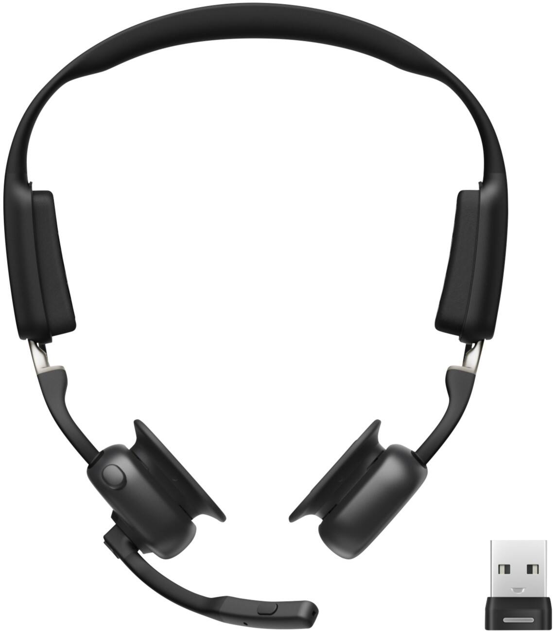 SHOKZ OpenMeet UC Kabellos Headset Bluetooth USB-A Adapter Knochenleitung Schwarz