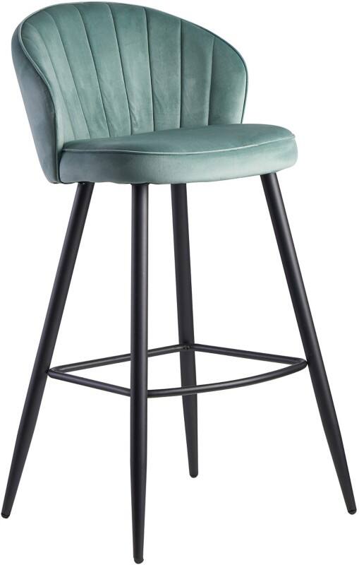 WOHNLING Barhocker WL6.289 Samtbezug Hellgrün