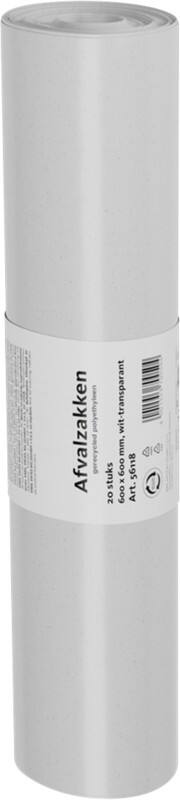 DEISS Abfallsäcke 30 L Transparent, Weiß 600 x 600 mm 20 Stück